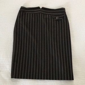 Etcetera Dark Brown Striped Pencil Skirt